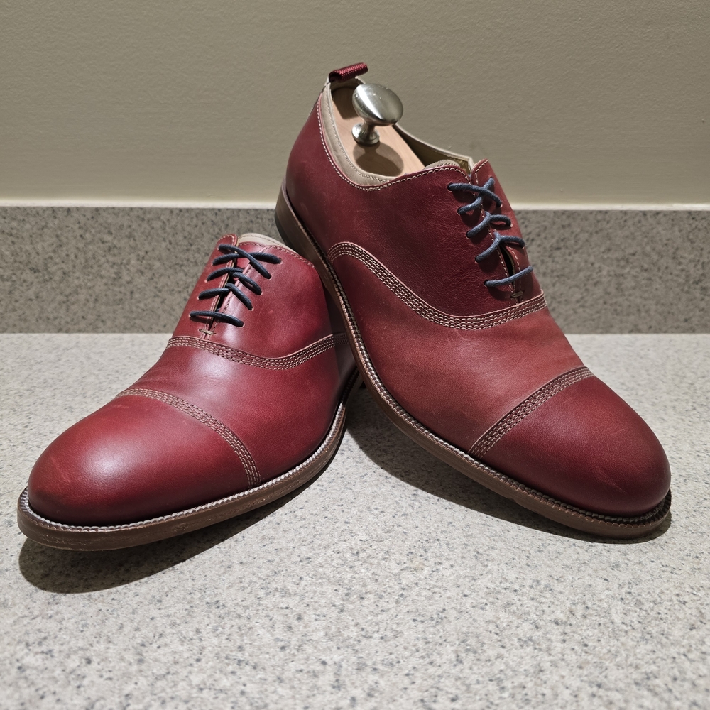 Johnston & Murphy 15-1034 Red Leather Cap Toe